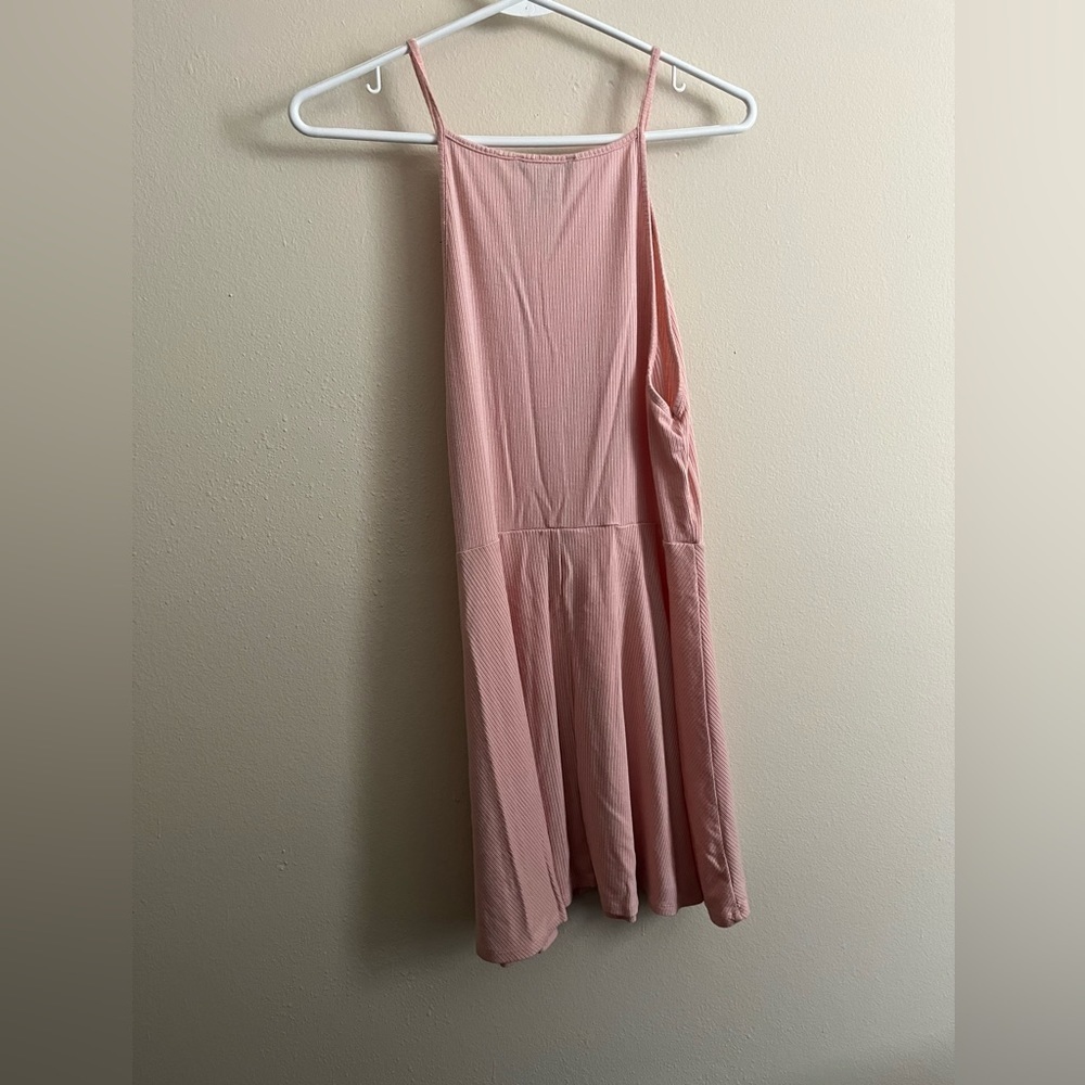Pink Ribbed Swing Dress - Picture 5 of 5